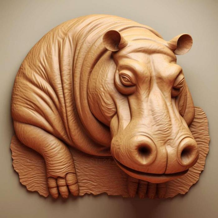 Nature and animals (st hippo 4, NATURE_200) 3D models for cnc